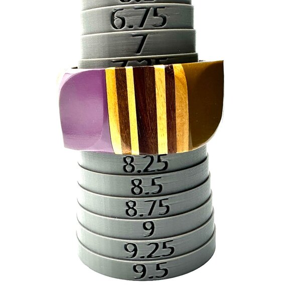 Vintage 1970s Lucite & Wood Bangles — Handcrafted Geometric Bracelets — EUC - Picture 4 of 16